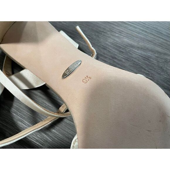 Badgley Mischka Womens 9.5 Tayten Heeled Sandal Jeweled Heels Satin - Picture 3 of 11